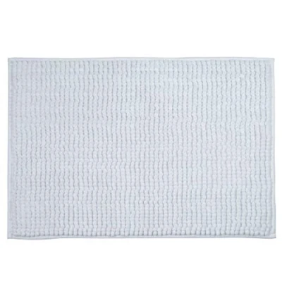 Abbildung von MSV Badteppich Badvorleger Duschvorleger Chenille Hochflor Badematte 40x60 cm Weiß