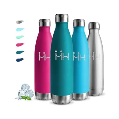 Abbildung von Trinkflasche Edelstahl, 750ml, BPA Freie, Isolierflasche Doppelwandig, Auslaufsicher, mit Schraubverschluss, Sport, Wasserflasche für Schule, Wandern, Camping