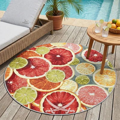 Abbildung von Sansibar Teppich Rantum Beach 003 Bunt Orange Multi In- und Outdoor Geeignet