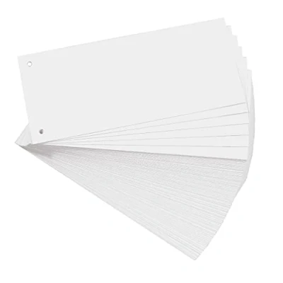 Abbildung von Exacompta 13315B 100er Pack Premium Karton Trennstreifen. 10,5 x 24 cm blau. Für eine übersichtliche Anblage Ihrer Dokumente. Trennlaschen Trennblätter Ordner Register