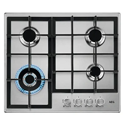 Abbildung von AEG HGB64400SM Slim Line Gaskochfeld, 60 cm, 4 Feuer, Edelstahl