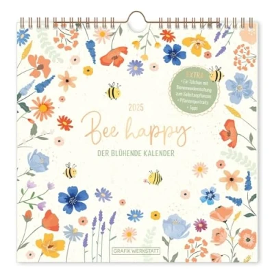 Abbildung von Wandkalender quadratisch 2025 Bee happy: