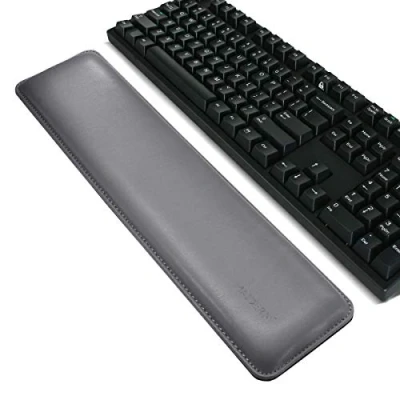 Abbildung von MAIDERN Handballenauflage für Tastatur, rutschfeste, bequeme Gaming Handballenauflage, PU Leder Büro, Computer, Laptop, MacBook, Gaming, (41.5x9.5cm), Grau
