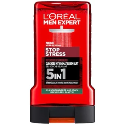 Abbildung von L&#039;Oréal Men Expert Duschgel und Shampoo für Männer, Duschbad zur Reinigung von Körper, Haar Gesicht, Herren Körperpflege langanhaltende Frische mit aromatischem Duft, Stop Stress, 1 x 250 ml