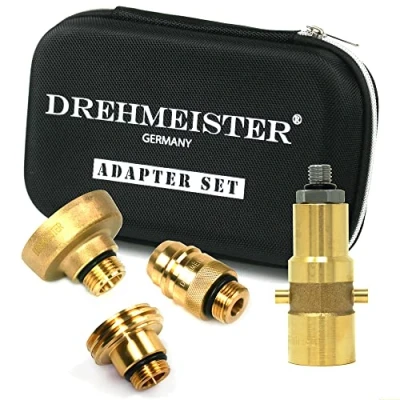Abbildung von Drehmeister LPG Adapter Set M10 extra lang verstärkt Tankadapter mit Etui für Gasfahrzeuge Alle Europa Autogas