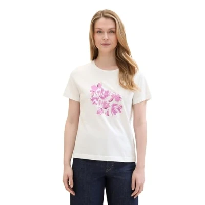 Abbildung von TOM Tailor Tshirt print, Damen, Größe: XS, Offwhite