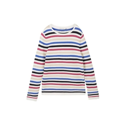 Abbildung von TOM Tailor NEW Ottoman Strickpullover, Damen, Größe: XS, Colorful knit stripe design