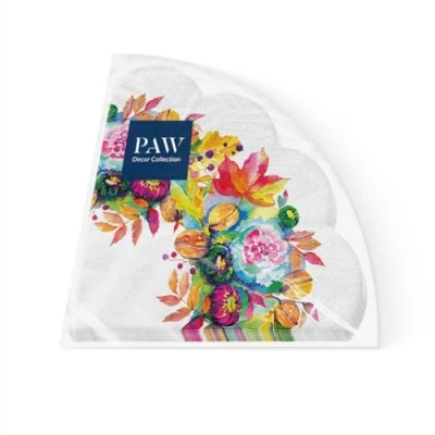 Abbildung von PAW Servietten 3 lagig (32 cm Durchmesser) I 12 Stück Geburtstag, Partys, Meetings Herbst Tischdekoration Runde Seidenservietten Blätter Blumenstrauß Power Of Autumn