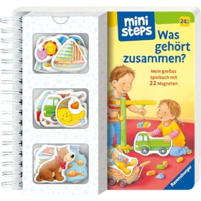 Abbildung von ministeps: Was gehört zusammen?: Mein großes Spielbuch mit 22 Magneten. Ab 24 Monate