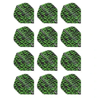 Abbildung von RED DRAGON Hardcore Radical Schwarz und Grün Dartflug 4 Set pro Packung (insgesamt 12 Dart Flights)