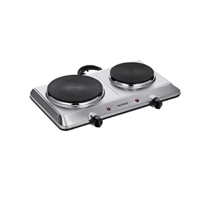 Abbildung von SEVERIN Doppel Kochplatte für Küche, Büro oder Camping, kleine Herdplatte mit stufenloser Temperatureinstellung, Campingkocher zwei Töpfe, Edelstahl, 2.500 W, DK 1014