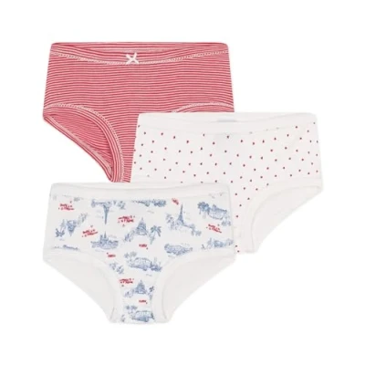 Abbildung von Petit Bateau KIDS Culottes HIGH RISE 3 PACK Slip für Kinder, Größe: 116, Marshmallow/terkuit/multicolor/spi