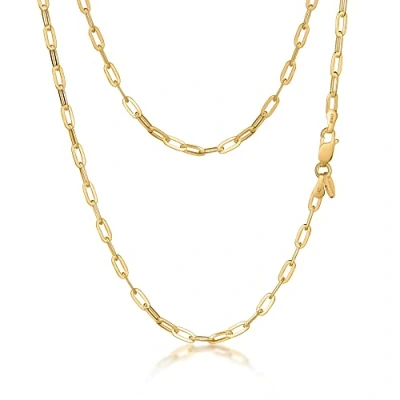 Abbildung von Amberta Damen Büroklammer Halskette aus 925 Sterling Silber: 18K Vergoldet 3 mm 45 cm/18 inch