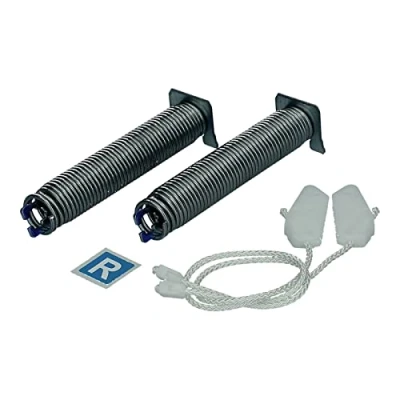 Abbildung von Türfedern Türscharnier Federn kompatibel mit Bosch Siemens Neff Constructa Farbcode Blau inkl Seilzug für Geschirrspüler 00754867 754867