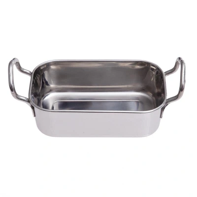 Abbildung von HENDI Mini Servierpfanne 18,5 x 9,5 4,5 cm Edelstahl rechteckig klein, Snackpfanne