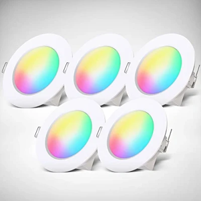 Abbildung von B.K.Licht LED Bad Einbauleuchte, 5er Set, Schutzart IP44, RGB Modus, 3.000 K