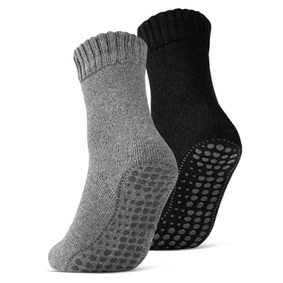 Abbildung von 2 4 6 Paar ABS Socken Herren Damen Anti Rutsch mit Wolle 21463 WP (Schwarz/Anthrazit 39 42)