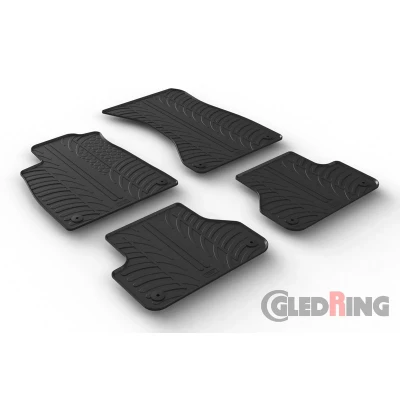Abbildung von Gledring 0252 Fußmattensatz Gummi vorne und hinten 4 schwarz 750mm 550mm AUDI: A4 B9 Avant, Allroad