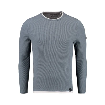 Abbildung von Key Largo Stefano Round Strickpullover, Herren, Größe: Large, Flintstone blue