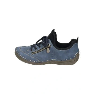 Abbildung von Rieker Damen Bequemschuhe 52573, Frauen Schnürschuhe,straßenschuhe,Strassenschuhe,Schnuerung,lace up Shoes,Low tie,blau Kombi (14),39 EU / 6 UK