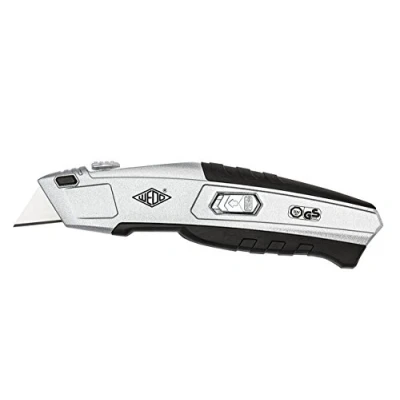 Abbildung von Wedo 78847 Cutter Auto Load (3 Stufen Vorschub 7 mm, 15 25 aus Metall, auch für Linkshänder, TÜV/GS geprüft, inkl. 5 Klingen) silber/schwarz