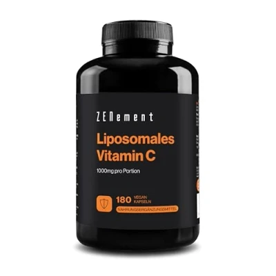 Abbildung von Liposomales Vitamin C, Premium: Hochdosiert 1000mg liposomal C je Tagesdosis, Immunsystem Stärken 180 vegan Kapseln ohne Zusätze Zenement