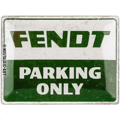 Abbildung von Nostalgic Art Retro Blechschild, 30 x 40 cm, Fendt Parking Only Geschenk Idee für Traktor Fans, aus Metall, Vintage Design