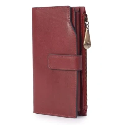 Abbildung von Catwalk Collection Handbags Damen Leder Geldbörse Groß Portemonnaie mit Handyfach 21 Kreditkarte RFID Schutz Geschenkbox Stella Rot