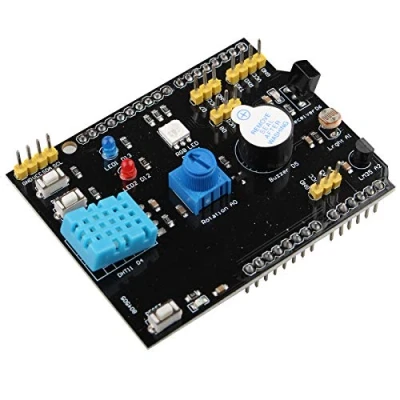 Abbildung von HALJIA Erweiterungsplatine Modul 9 in 1 Multifunktions Feuchtigkeitssensor und LM35 Temperatursensor Summer kompatibel mit Arduino UNO R3