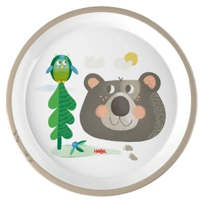 Abbildung von HABA Kinderteller Wald Praktischer Melamin Teller mit Bär Motiv Rutschfest Spülmaschinengeeignet Ab 12 Monaten 2012441003