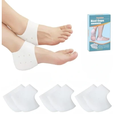 Abbildung von Fersenpolster, 3 Paare Gel Fersenschutz Silikon Pads, Socken Neues Material für Fersensporn Plantarfasziitis, Sehr Geeignet Fersenschmerzen, Trockene Rissige Ferse