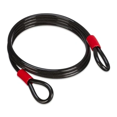 Abbildung von Relaxdays Schlaufenkabel 3 m, ummanteltes Stahlseil mit Ösen, Ø 12 mm, Sicherung Fahrrad, Motorrad, Gartenmöbel, schwarz
