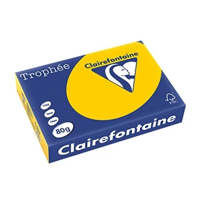 Abbildung von Clairefontaine Sonnenblumengelb A4 Farbiges Papier 80 g/m² (500 Blatt)