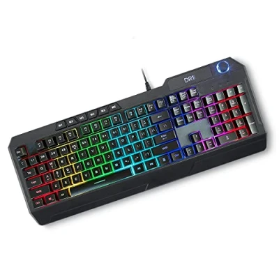Abbildung von Unbekannt DR1TECH Wasp+ RGB Gaming Tastatur Für PC/PS4 Mit LED Hintergrundbeleuchtung 104 Tasten 26 Anti Ghosting USB Kabel (QWERTY Internationales Layout), Schwarz