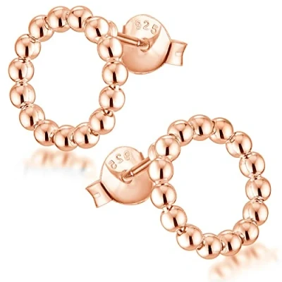 Abbildung von Materia Ohrstecker Kreis Silber 925 Rosegold Ohrringe Damen rund SO 408 Rose
