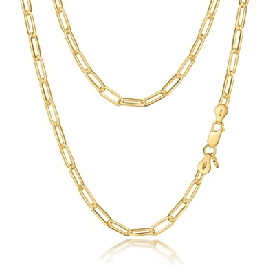 Abbildung von Amberta Damen Büroklammer Halskette aus 925 Sterling Silber: 18K Vergoldet 4.4 mm 40 cm/16 inch