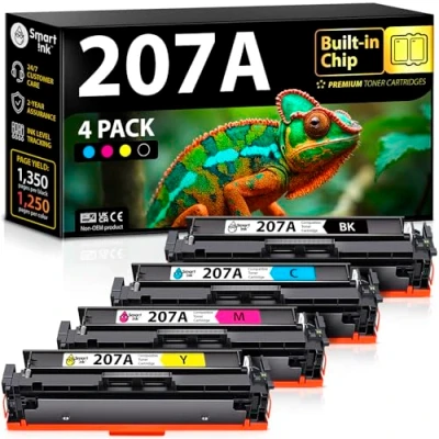 Abbildung von Smart Ink Kompatibel 207A Toner Mit Chip für HP 207X (Schwarz Cyan Magenta Gelb) als Ersatz Color Laserjet Pro MFP M283fdw M282nw M283cdw M283fdn M255dw M255nw