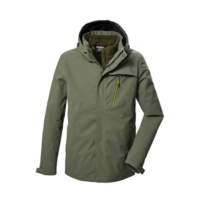 Abbildung von killtec Herren 3 in 1 Funktionsjacke wasserdicht mit abzippbarer Kapuze und einzippbarer Fleecejacke KOW 6 MN JCKT, oliv, 3XL, 41849 000