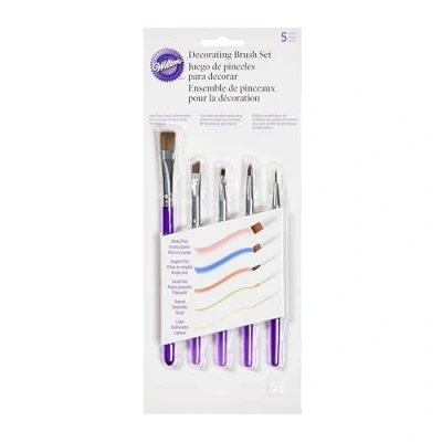 Abbildung von Wilton Decorating Brush Set, Pinselset für DIY Kuchen, Cupcakes und Plätzchen Dekorieren, Backpinsel Werkzeug, Kuchen Bürsten, Verzieren / Bemalen Set/5