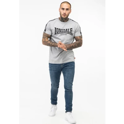 Abbildung von Lonsdale Normale Passform Vementry Tshirt print, Herren, Größe: 3XL, Marl grey black white
