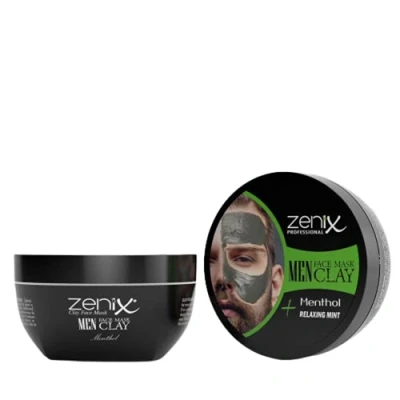 Abbildung von Zenix Men Face Mask Clay Menthol 350gr Gesicht Maske mit Tonerde Gesichtskur erfrischendem Gesichtspflege für Männer gegen Pickel, Mitesser und Unreinheiten
