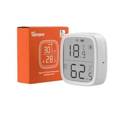 Abbildung von SONOFF SNZB 02D Zigbee Temperatur und Feuchtigkeitssensor,Zigbee LCD Smart Thermometer Hygrometer,Zigbee Hub Erforderlich,Temperature Humidity Sensor Kompatibel mit Alexa/Google Home/Home Assistant