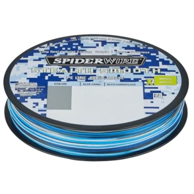 Abbildung von Spiderwire Stealth Smooth 8 New 2020, 300m, Blue Camo, Fach geflochtene Schnur mit Mikrobeschichtung, 0,06mm 0,39mm, 5,4kg 46,3kg (300, 0,19mm 18,0kg)