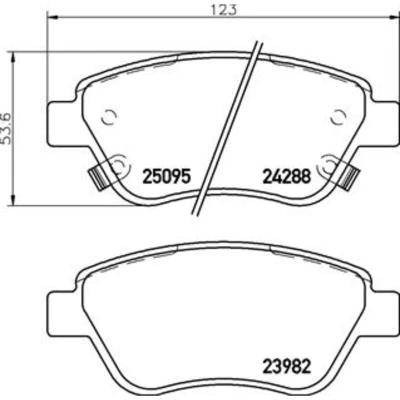 Abbildung von BREMBO P 59 081 Bremsbelagsatz mit akustischer Verschleißwarnung Bremssattelschrauben Zubehör OPEL: Adam