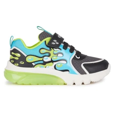 Abbildung von Geox J CIBERDRON Boy A Sneaker, Black/LT Blue, 38 EU