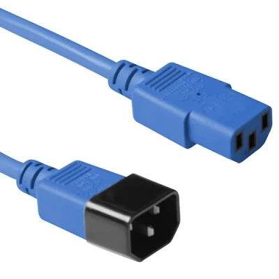 Abbildung von ACT Kaltgerätekabel 3m, C13 zu C14 Verlängerung, IEC Stecker Buchse 3 Pin AK5111 Blau