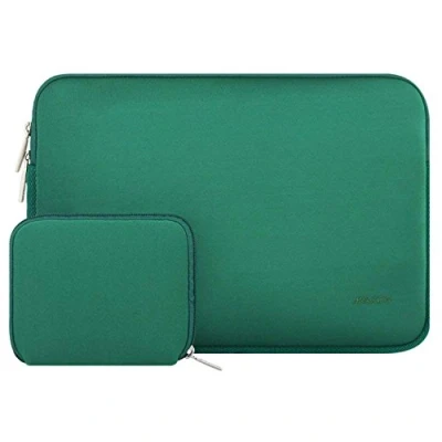 Abbildung von MOSISO Laptop Hülle Tasche Kompatibel mit MacBook Air/Pro Retina,13 13,3 Zoll Notebook,Kompatibel Pro 14 2024 2021 M3 M2 M1 Chip Max,Neopren Sleeve Klein Fall,Pfau Grün