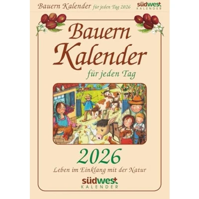 Abbildung von Bauernkalender für jeden Tag 2026 Leben im Einklang mit der Natur Tagesabreißkalender zum Aufstellen oder Aufhängen