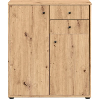 Abbildung von FORTE TEMPRA 2 Kommode mit Türen und Schubladen, Holzwerkstoff, Artisan Eiche Dekor, (B x H T) 73,7 85,5 34,8 cm