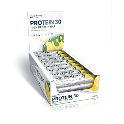 Abbildung von IronMaxx Protein 30 Eiweißriegel Banane 24 x 35g palmölfreier Proteinriegel mit Vitaminen für zuckerreduzierte und Low Carb Ernährung geeignet